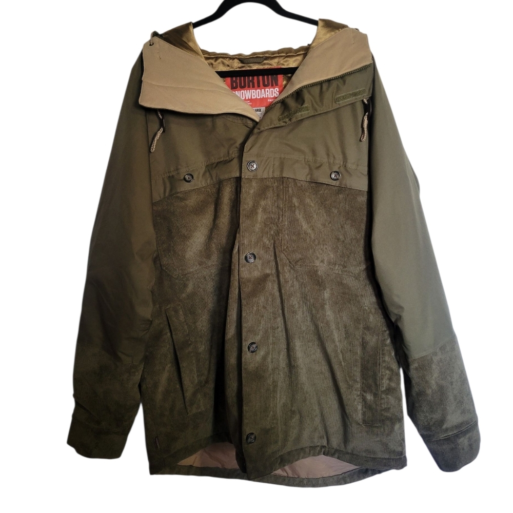 Burton Olive Corduroy Dry-ride Snowboarding Jacket